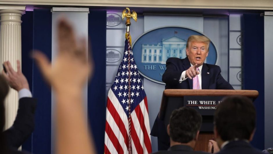 Trump Uses Coronavirus Briefing to Play Batshit Campaign Ad Attacking Press