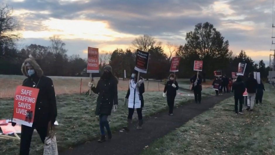 Nurses outside Philadelphia strike as COVID-19 cases surge