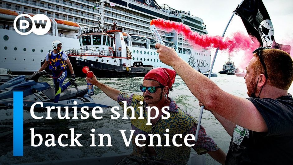 Activists in Venice protest return of giant cruise ships | DW News