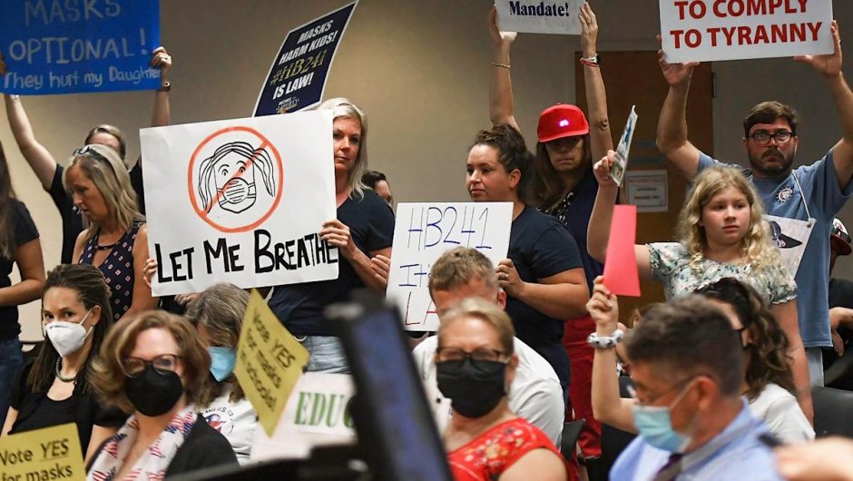 Adults laughed at a teen who was talking at a Tennessee school-board meeting about his grandmother dying of COVID-19, video shows