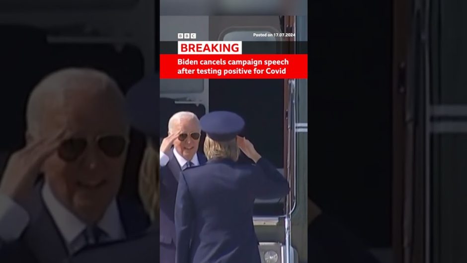 US President Joe Biden has cancelled a campaign speech after testing positive for Covid. #BBCNews